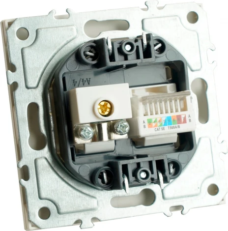 ТВ-розетка и Ethernet RJ-45 (белый) Stekker Эмили 49872