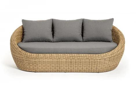 "Барселона" диван из искусственного ротанга трехместный, цвет соломенный 4SIS арт.УТ-00009397