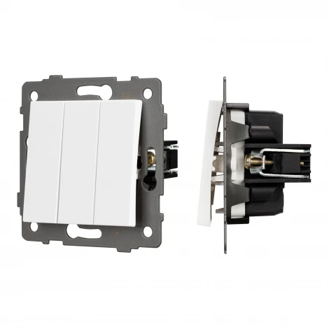 Механизм выключателя трехклавишный непроходной SWT-MK03-PL-WH-V (250V, 10A) (Arlight) 049896