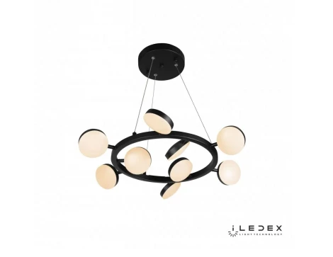 Подвесной светильник iLedex Totes FS-016-D9 63W BK (220V, пульт управления, на тросе, круглые)