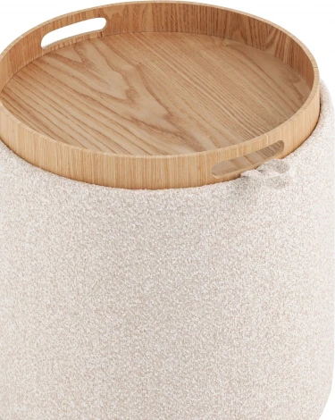 Пуф-столик с ящиком Хюгге XS букле бежевый, Stool Group