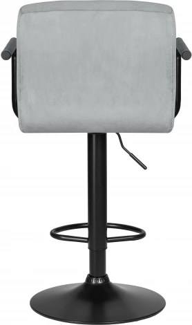 Стул барный DOBRIN KRUGER ARM BLACK (серый велюр (MJ9-75))