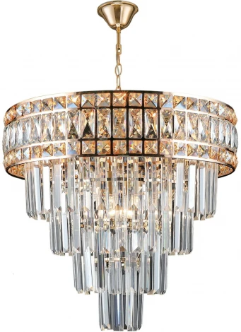 Подвесная люстра каскадная Reluce 02162-0.4-06 FGD (220V, хрусталь, на цепи)