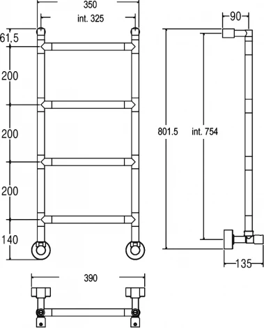 Полотенцесушитель водяной Margaroli Sereno 482-4/S