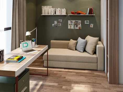 МЕДИСОН Kids Кушетка бежевая левый угол D1 furniture арт.AAA41391006