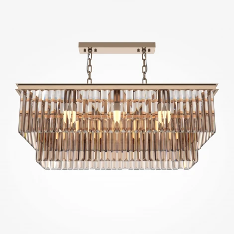 Подвесная люстра Maytoni Revero MOD085PL-08G (220V, хрусталь, подвески, на цепи)