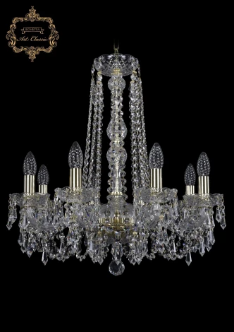 Подвесная люстра Art Classic 11.23 11.23.8.200.h-59.Gd.Dr (220V, хрусталь, на цепи, подсвечник, свеча)