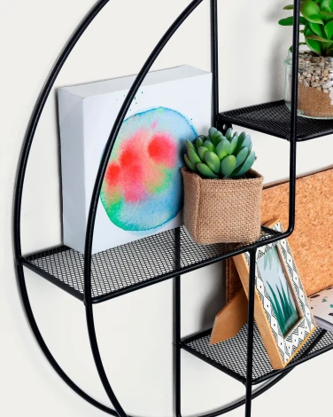 Полка La Forma (ex Julia Grup) Across (Черный/ Металл,Сталь)