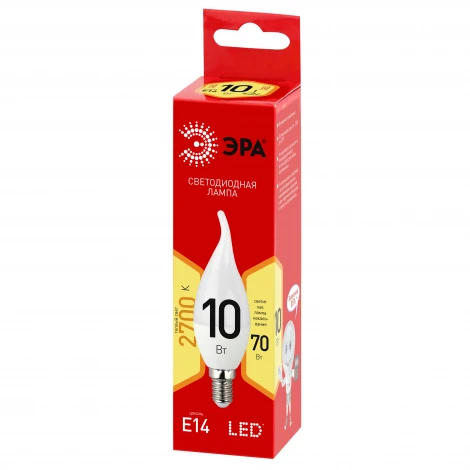 Лампочка светодиодная E14 10W ЭРА LED BXS-10W-827-E14 R