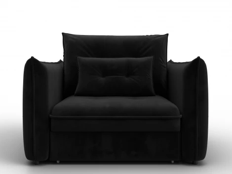 Кресло Лига-100 НПБ (ДСП,Фанера,Велюр/Черный) Лига Диванов 136996