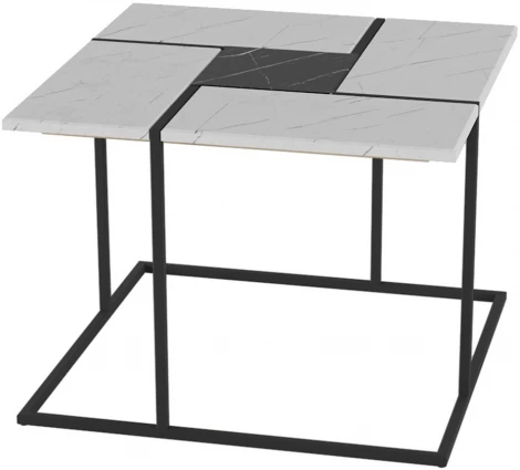 Стол журнальный Калифорния Калифорния" белый мрамор/черный мрамор от фабрики Калифорния"