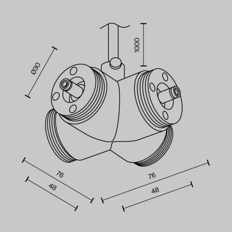 Х-образный вертикальный коннектор для системы Shelf с вводом питания Maytoni Accessories for system Shelf CA017TX-P-B (24V)