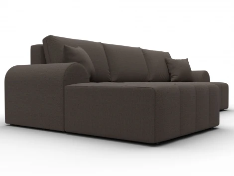 Диван угловой Лига-080 угол левый (ДСП/Пластик/Рогожка/Коричневый) Лига Диванов 134741L