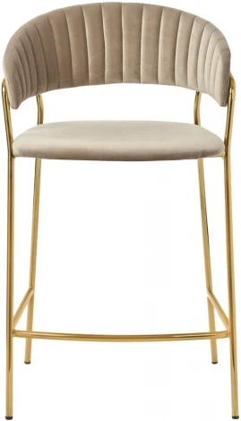 Комплект из 2-х стульев Bradexhome полубарных Turin латте с золотыми ножками