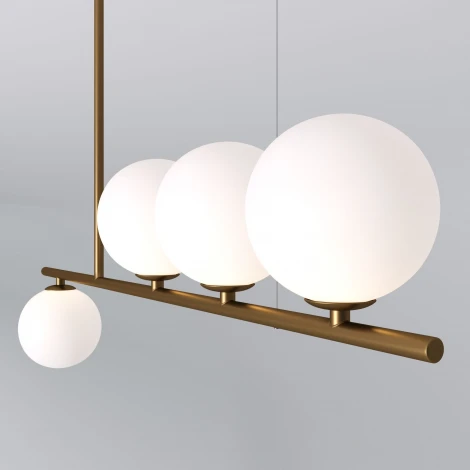 Потолочная люстра на штанге Fredo 70146/4 латунь Eurosvet (220V, на тросе, шарики)