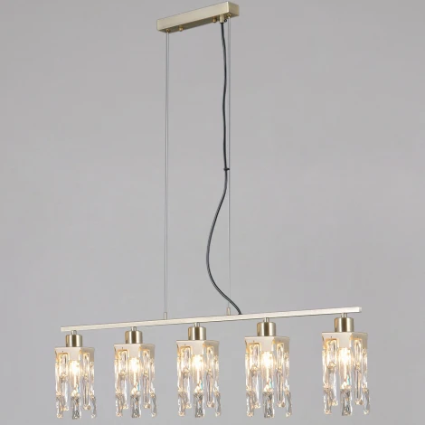 Подвесная люстра хрустальная ILLUMICO IL3601-5PSQ-26 AB DS