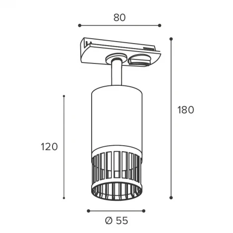 Трековый светильник однофазный Wolta WTL-GU10/19B под лампу GU10 Черный PORTA