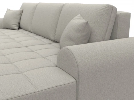 Диван угловой Лига-080 угол правый (ДСП/Пластик/Рогожка/Бежевый) Лига Диванов 134740