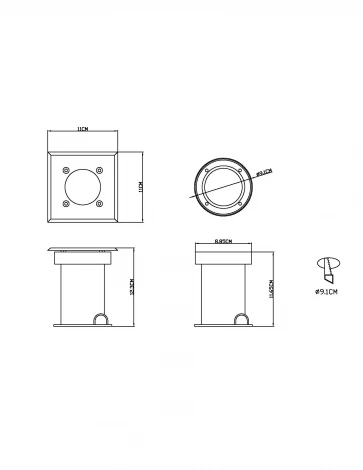 Встраиваемый светильник уличный Globo Style Ii 31101 (220V, IP67)