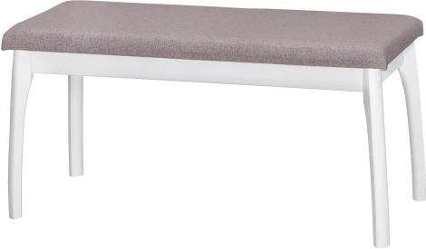 Скамья для прихожей мягкая, ткань серо-розовый, каркас снег Mebelik арт.007565