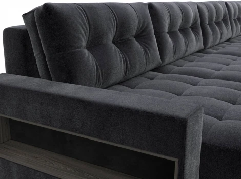 Диван п-образный с полками Лига-053 НПБ МегаЛонг Лига Диванов (Велюр) арт.129018