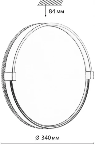 Настенно-потолочный светильник Sonex Olidi Black 7647/CL PALE SN пластик/белый/черный/золотой LED 30Вт 4000К D340 IP43 (220V, круглые)