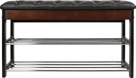 Банкетка Грейс орех, к/з Ева 1, каретная стяжка Л Mebelik арт.008581