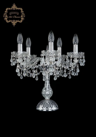 Интерьерная настольная лампа Art Classic 12.24 12.24.5.141-37.Cr.V0300 (220V, хрусталь, подвески, подсвечник, свеча)