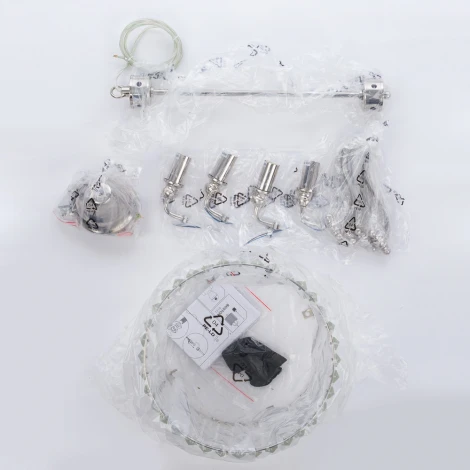 Подвесная люстра Nowodvorski Boston White/Chrome 8152 (220V, на цепи, круглые)