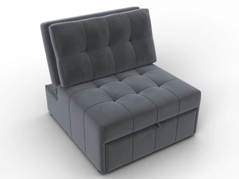 Кресло-кровать Лига-107 (80) (ЛДСП,Брус,Фанера,Велюр/Серый) Лига Диванов 134898