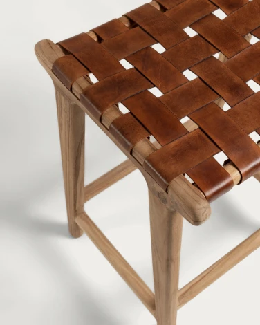 Барный стул La Forma (ex Julia Grup) Calixta (Коричневый/ Дерево,Тик)