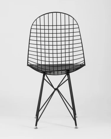 Стул обеденный Eiffel черный с черной подушкой УТ000004229