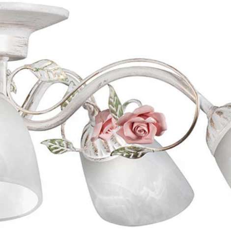 Люстра потолочная Day&Night, 5 плафонов, белый с золотом, зеленым и розовым