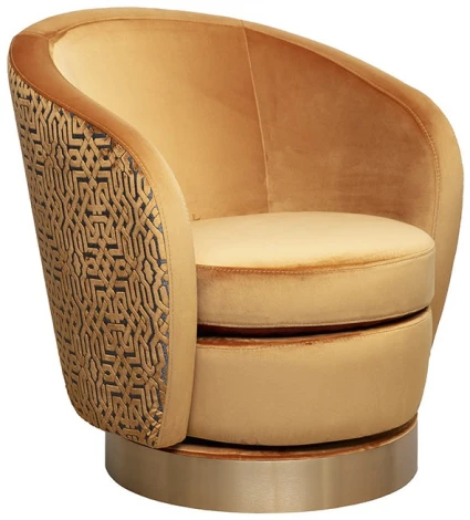 Кресло Garda Decor Napoli-Velv-ORANG+ Lattice ORANG (Горчичный)