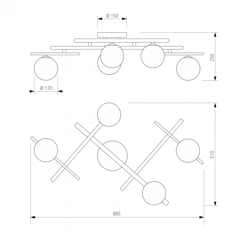 Потолочная люстра 502001/5 латунь