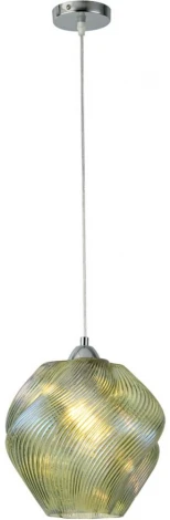 Подвесной светильник Lumion Tide 8289/1A хром/зеленый, металл/стекло E27 1*60W 220V (на проводе)