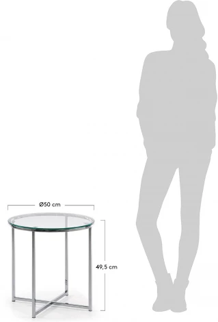 Журнальный стол La Forma (ex Julia Grup) Divid (Серебряный,Хром,Прозрачный/ Металл,Сталь,Стекло)