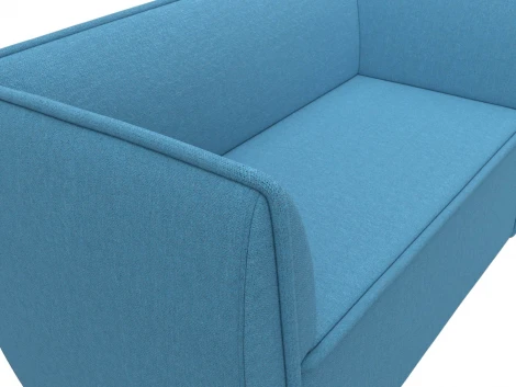 Диван кухонный прямой Бергамо 2-х местный (Голубой/Рогожка) Лига Диванов арт.123744