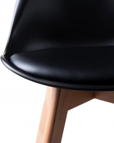 Набор 4 шт стул обеденный DOBRIN JERRY SOFT (ножки светлый бук, цвет сиденья чёрный (B-03))