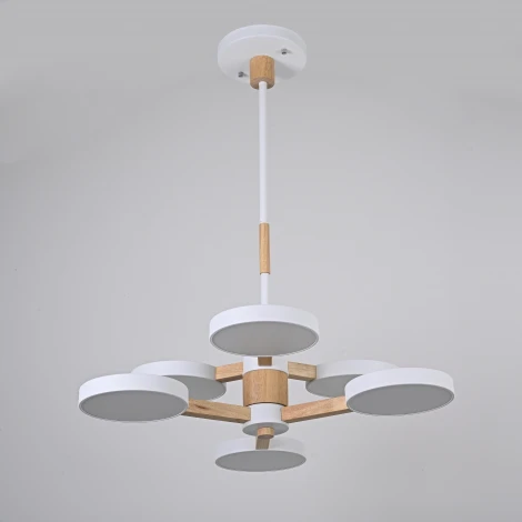 Потолочная люстра Wi-Fi на штанге Turna Dbl L6 White By ImperiumLoft Turna-Dbl01 (LED, 220V, голосовое управление, умный дом - Алиса)