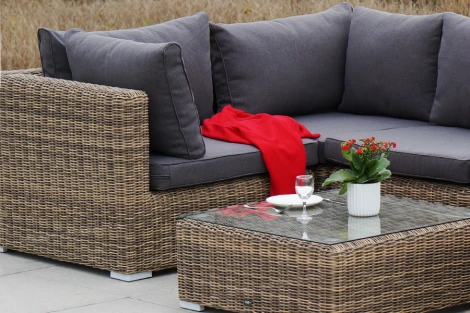 Трансформирующийся диван из искусственного ротанга, цвет соломенный 4SIS Лунго YH-C1033W-SET