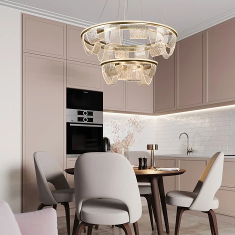 Подвесной светильник светодиодный с пультом с регулировкой цветовой температуры LED4U L7706-800-460 GD