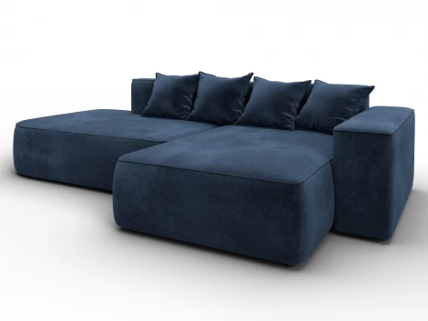 Диван угловой Лига-065 угол правый (ДСП/Пластик/Велюр/Синий) Лига Диванов 129808