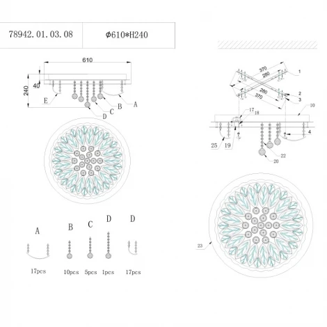 Потолочная люстра Wedo Light Francesca 78942.01.03.08