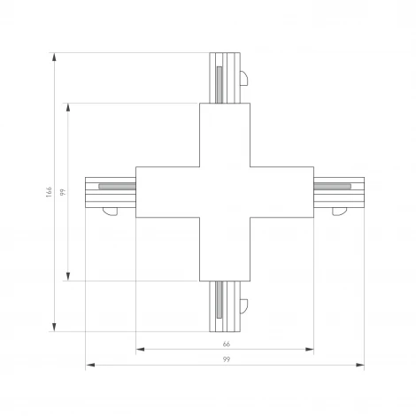 Коннектор крестовой LGD-4TR-CON-X-BK (C) (IP20 Пластик) 026143