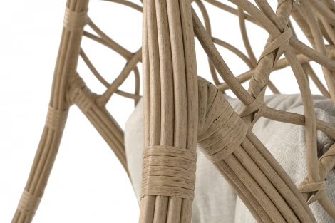 "Венеция" подвесное кресло-кокон из искусственного ротанга, цвет соломенный с бежевой подушкой 4SIS арт.УТ-00009382