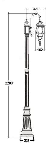 Наземный фонарь IP44 Oasis Light AMERICA S 83409S 10 down Gb (220V, фонарь)