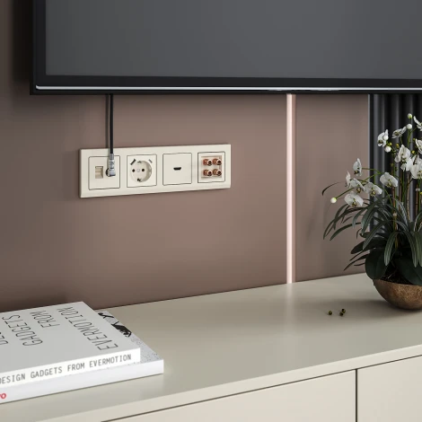 Розетка с заземлением, шторками и USB тип A+C (слоновая кость) Werkel W1171703 (a056273)