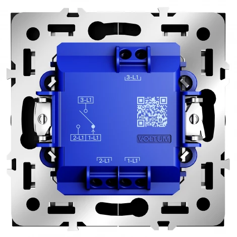 Выключатель встраиваемый Voltum S70 для жалюзи 10А, (черный матовый)