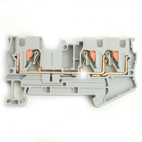 Зажим пружинный 3-х проводной проходной Stekker 49244